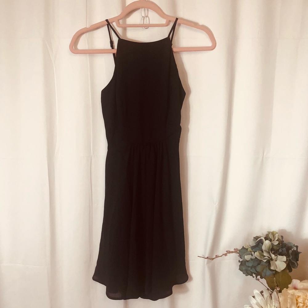 B. DARLIN, Navy, size 1/2, fit & flare, lace up back, sleeveless, EUC